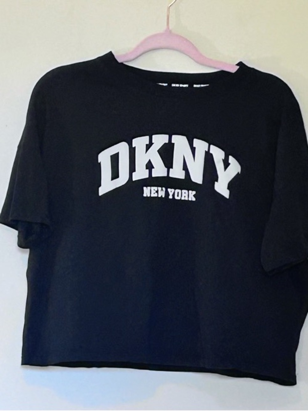 DKNY Black Short-Sleeve Tee with White DKNY New York Logo